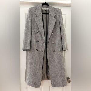 Bert Newman Petites Vintage Double Breasted Tweed
Overcoat Trench Coat Gray sz 8